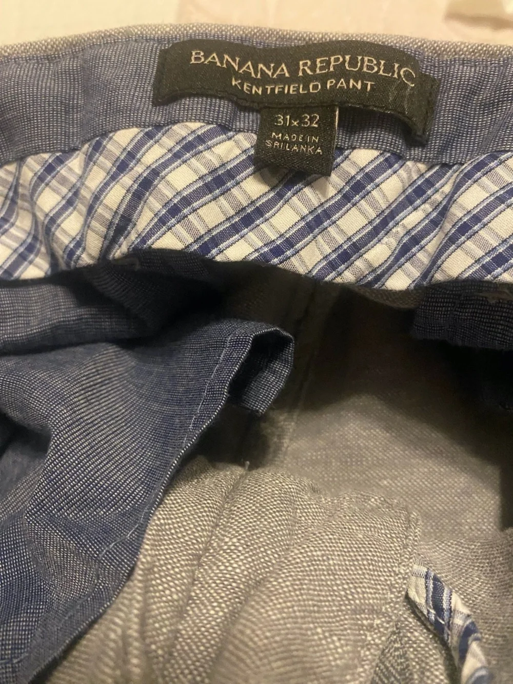 Banana Republic Blue Gray Cotton Kentfield Pant SZ 32 X 32